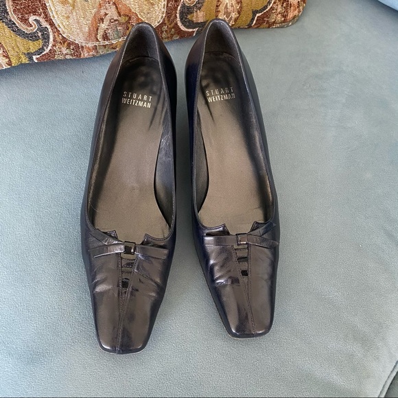 Stuart Weitzman Navy Kid Quasar Heels - Picture 2 of 12